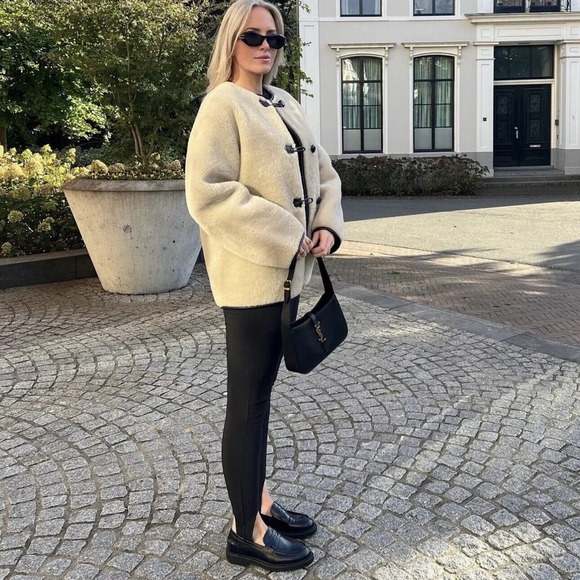 MANGO Faux Fur Coat - Picture 3 of 13